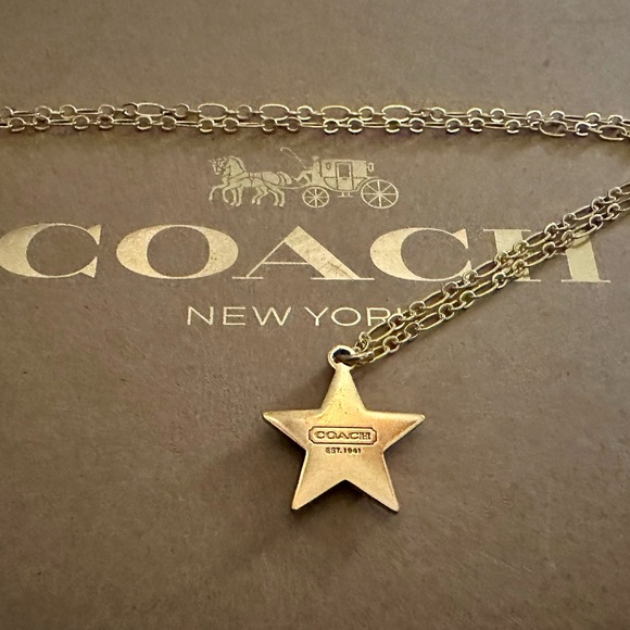 Coach Gold Reversible Layered Star Pendant 18k/.925 Necklace - Picture 9 of 16